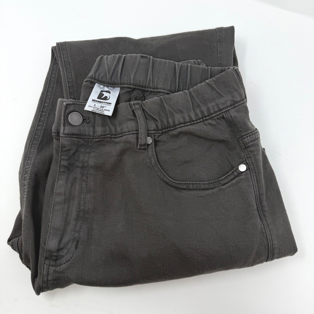 Bearbottom Clothing Mens Large 30 Inch Charcoal Grey Stretch Chino Pants